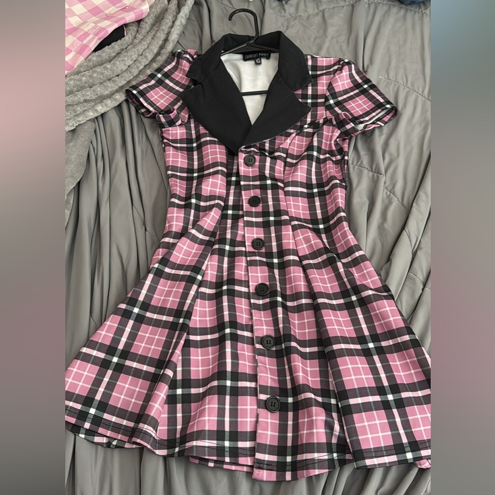 Pink Plaid Dress